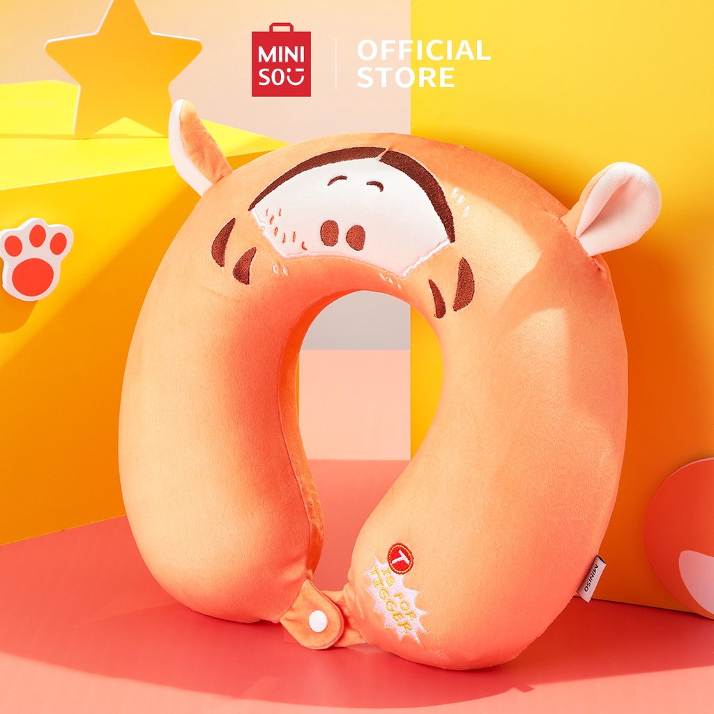 Gối chữ U hình chú hổ Miniso dễ thương, kê cổ chống mỏi du lịch văn phòng nhỏ gọn tiện lợi