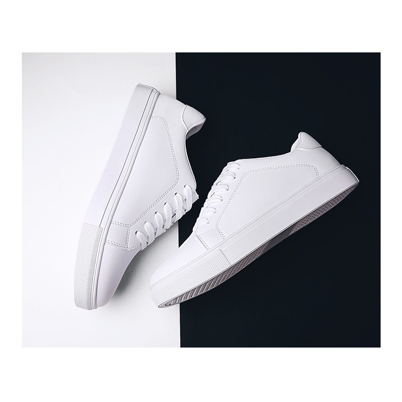Giày Sneaker Nam thể thao màu trắng cổ cao cho học sinh phong cách Hàn Quốc TAKUTA mã TT