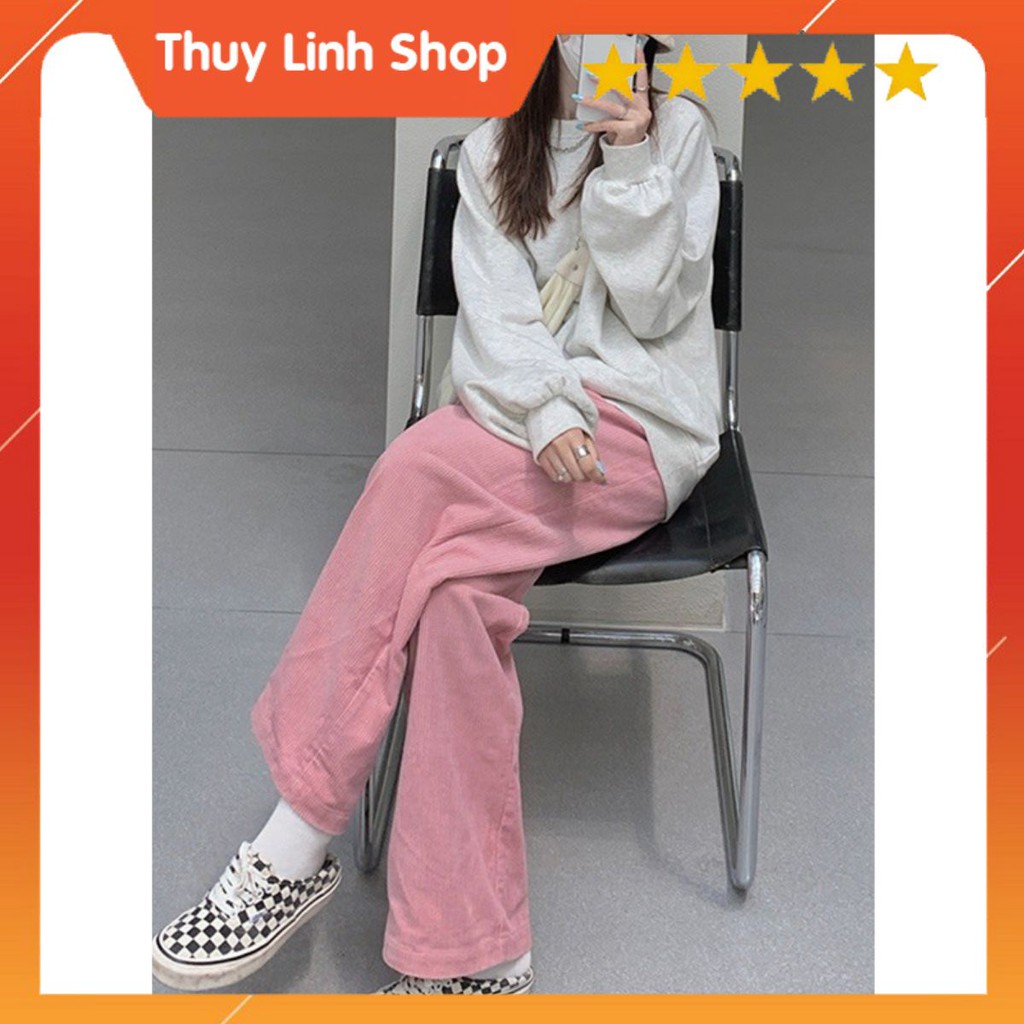 Quần Nhung Ống Rộng Culottes Ulzzang Cạp Chun Nữ[Thùy Linh Shop]