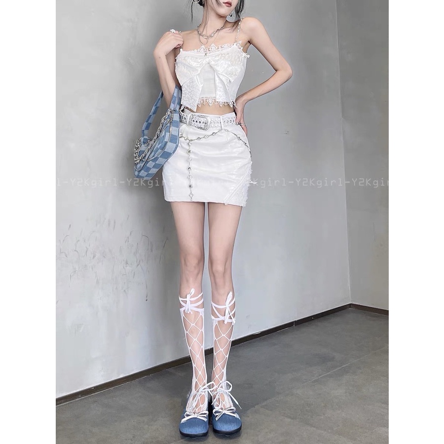 Tất Vớ Bắp Chân Lưới Buộc Dây Đan Chéo - Vani Store [TAT00138]