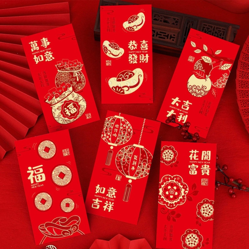 ✿ Bao Lì Xì Năm Mới 2023 Họa Tiết Thỏ Hoạt Hình Phong Cách Trung Hoa