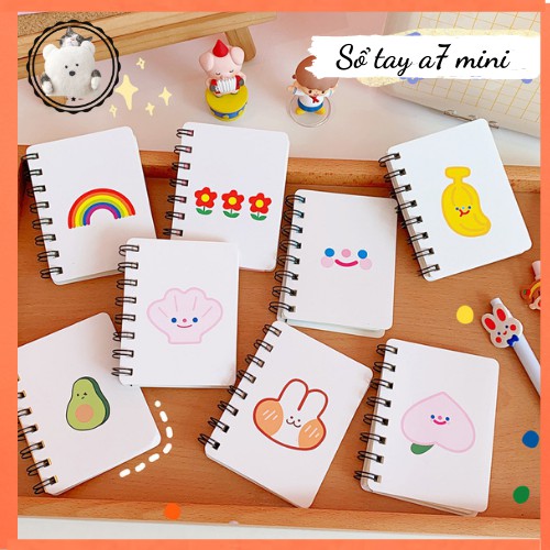 Sổ tay A7 hình hoa quả gáy lò xo mini tiện lợi loại nhiều mẫu GM01-Shoppkgaumeo