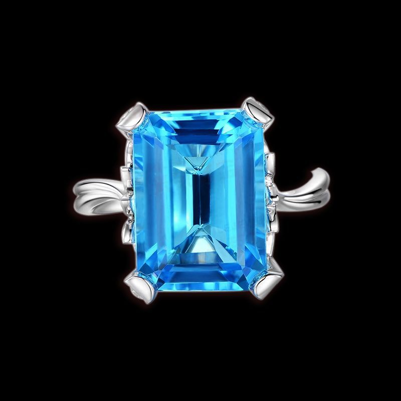 (Bán Sỉ) Nhẫn Đính Đá Topaz Xanh Thời Trang