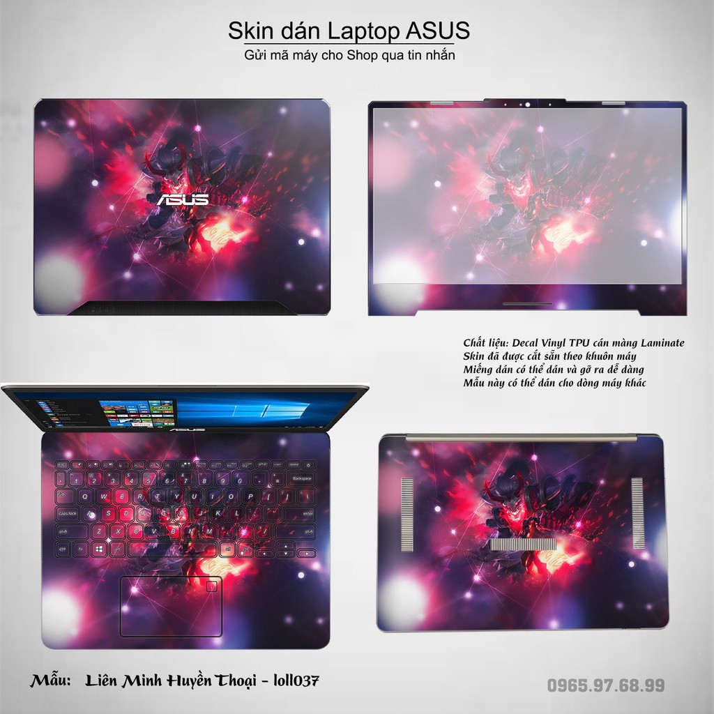 Skin dán Laptop Asus in hình Liên Minh Huyền Thoại nhiều mẫu 5 (inbox mã máy cho Shop)