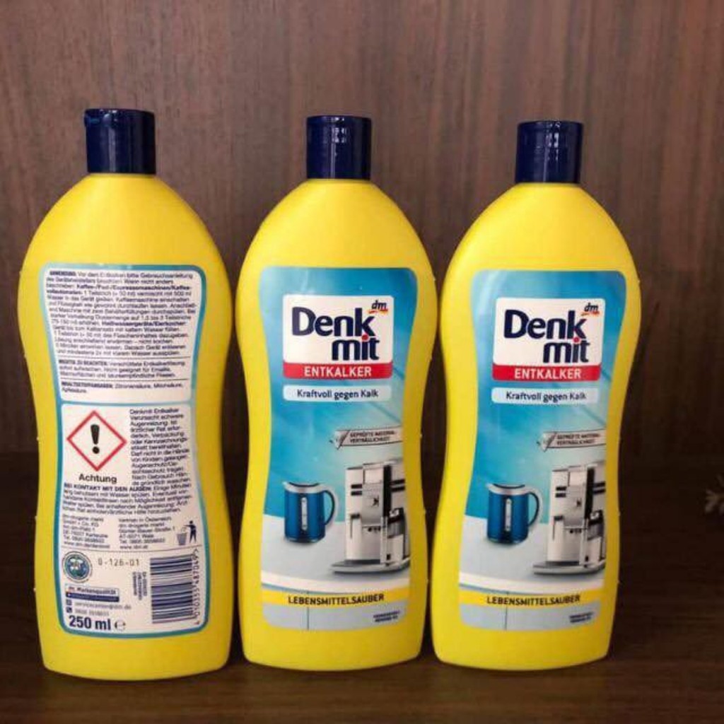 Dung dịch tẩy khử cặn Denkmit 250ml - Tẩy canxi, vôi cho ấm nước, bình siêu tốc, máy pha cà phê [Hàng Đức]