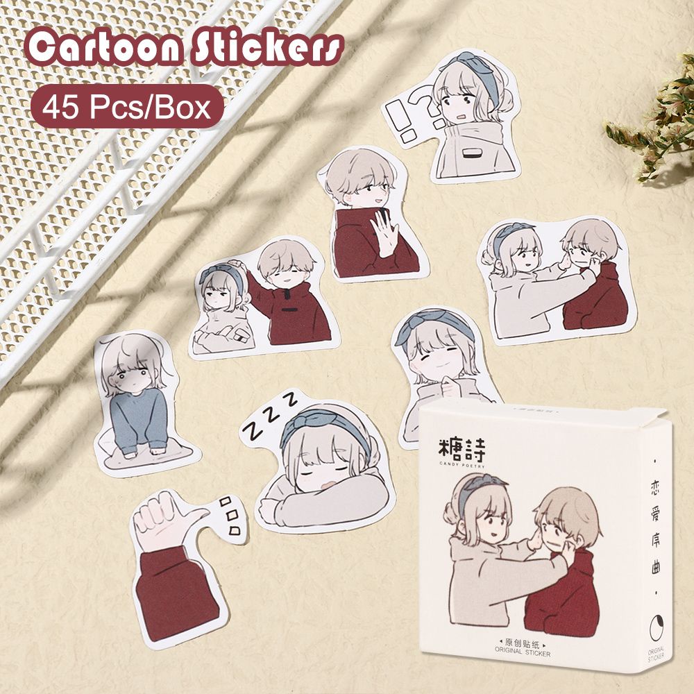 Hộp 45 miếng dán trang trí dễ thương