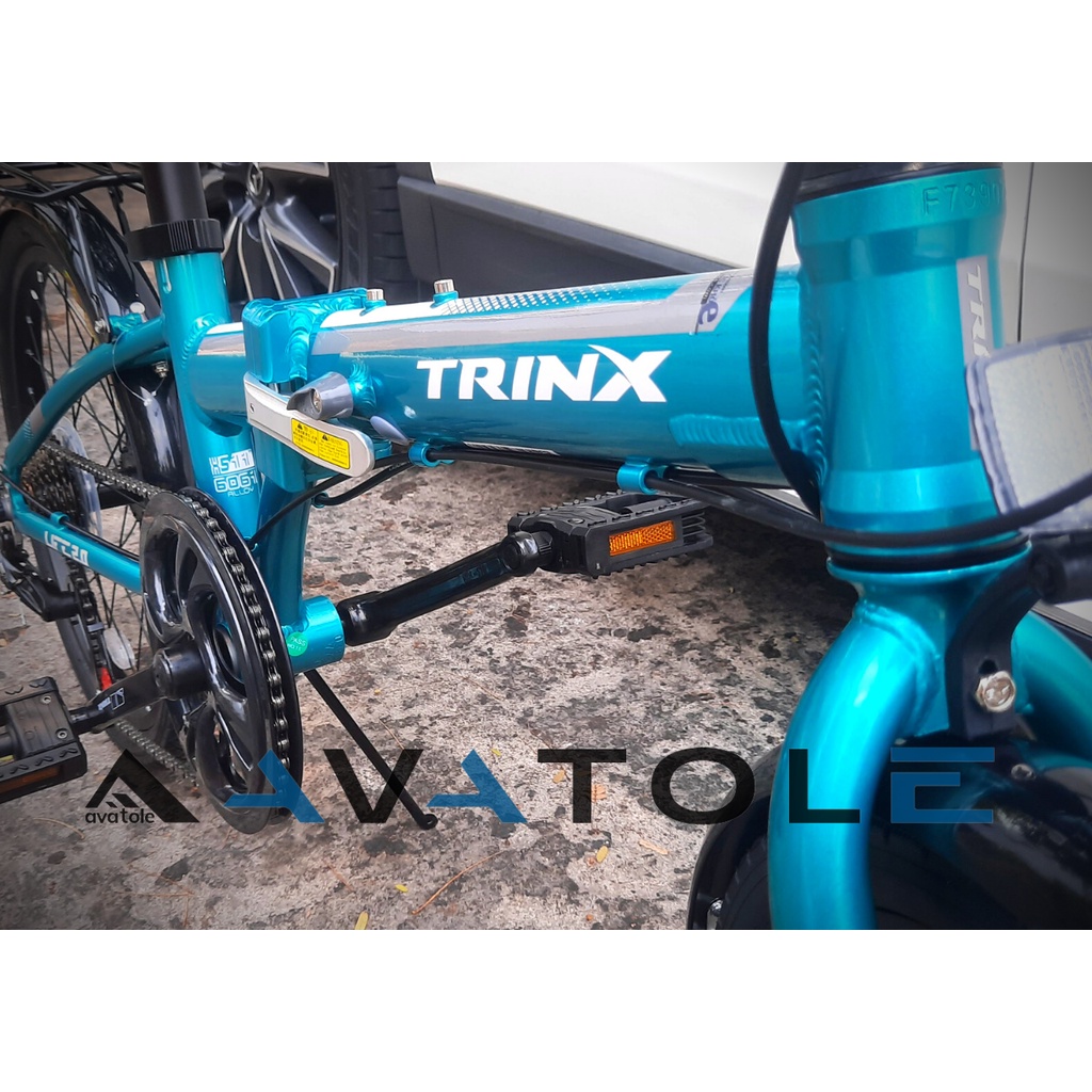 Xe đạp gấp TrinX Life 2.0, Khung sườn TrinX Alloy 20"X283mm, Trọng lượng 13kg, Bộ truyền động Shimano, Màu Xám Lục Lam