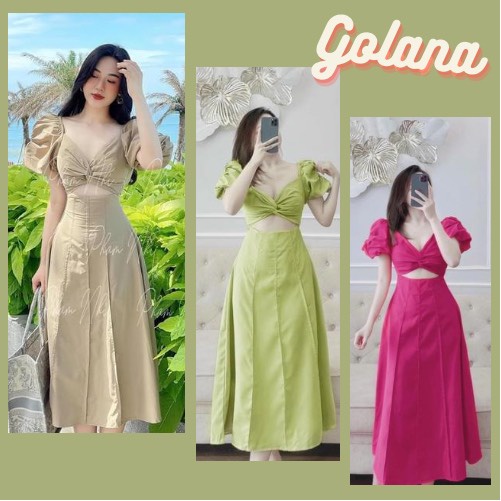 ĐẦM XOẮN NGỰC LI DỌC TAY BỒNG DẤU DÁNG CỰC XINH 3 MÀU ( V34) | BigBuy360 - bigbuy360.vn