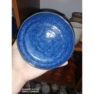 Gốm Nhật Bản  : đĩa men lam ngọc -110
