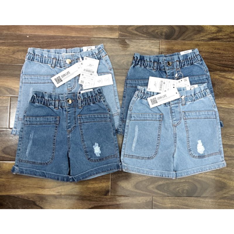 Quần Short Jean Bé Gái ZR Hai Màu
