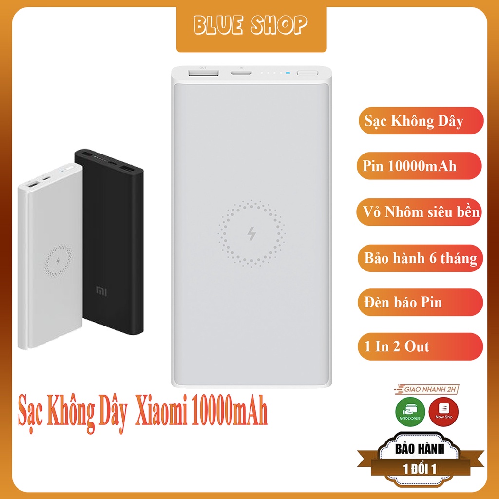 Sạc dự phòng không dây Xiaomi dung lượng 10000mAh vỏ nhôm thiết kế sang trọng , Sạc dự phòng xiaomi ,pin dự phòng 10000