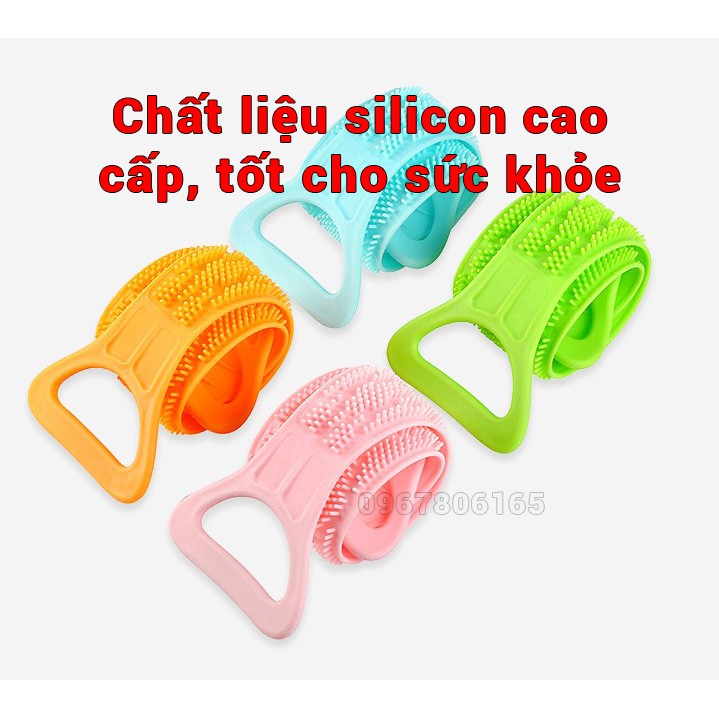 Dây đai chà lưng – Cọ lưng 2 mặt silicone tẩy da chết khi tắm