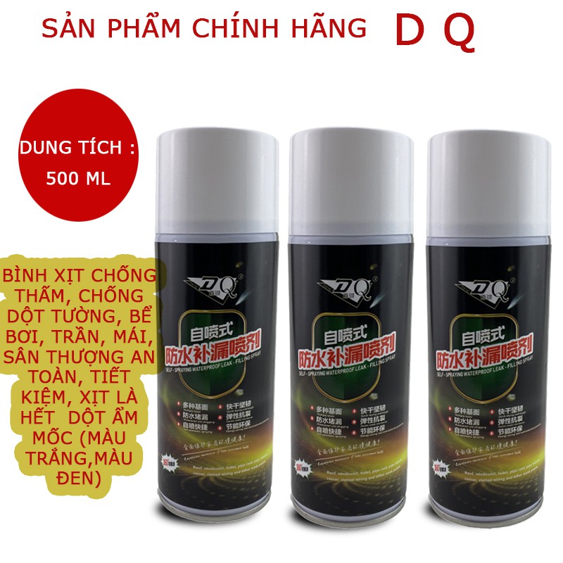 Bình Xịt Chống Thấm Công Nghệ Nhật Bản DQ 500ML - Sơn Xịt Chống Dột Chống Thấm Tường, Trần, Mái Nhà, Sân Thượng