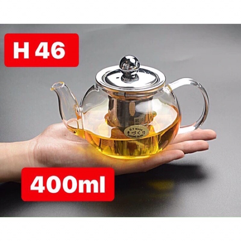 Ấm trà thuỷ tinh có lõi lọc inox nhập khẩu cao cấp 4 cỡ loại I