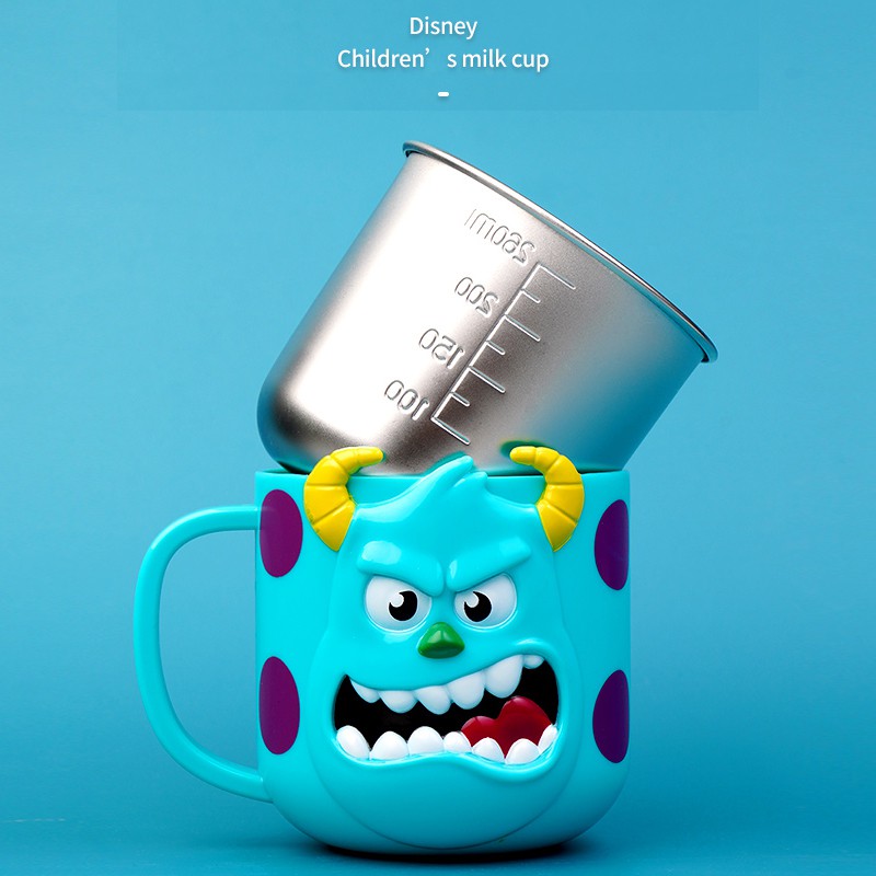 Ly inox giữ nhiệt 3D Disney hình nhân vật họa hình siêu xinh cho các bé gái và bé trai - 260ml