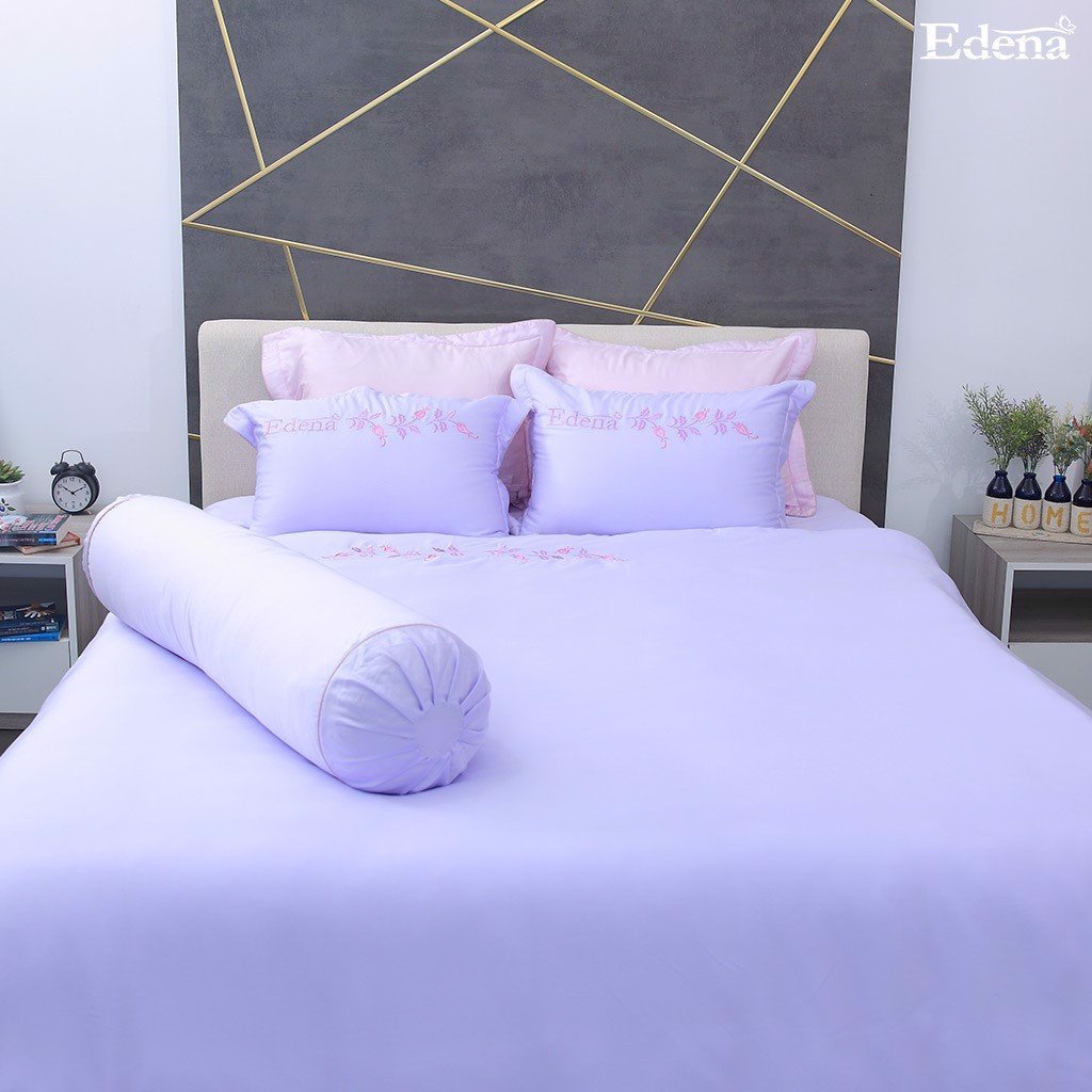 Bộ chăn ga gối đệm Edena Tencel 7703 -1 ra phủ / ra bọc / ra bọc chần gòn cùng size, 1 mền, 2 vỏ gối
