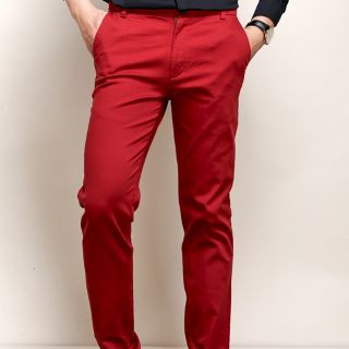 Quần kaki nam màu đỏ