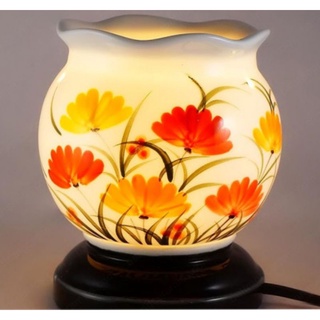 Đèn gốm sứ xông tinh dầu bát tràng -mẫu lớn.