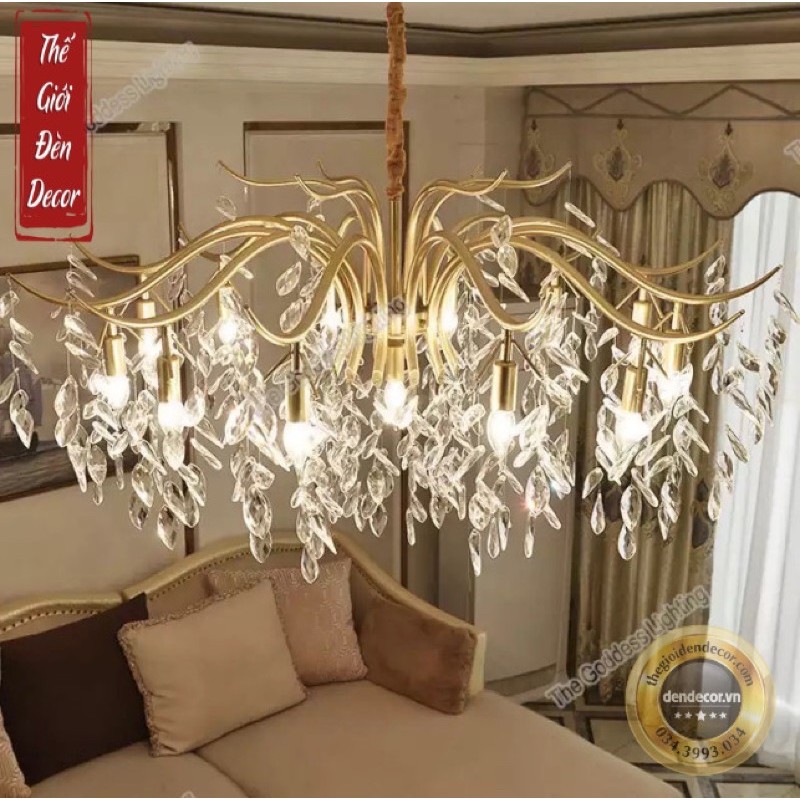 Đèn chùm pha lê cao cấp T105 , đèn trang trí phòng khách,bàn ăn phale rũ 9 bóng