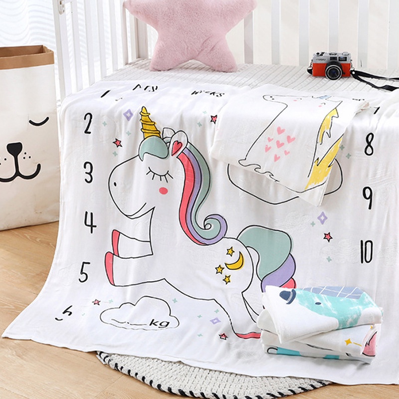 Chăn lụa cho bé 2 lớp cotton tre Pukid 110x120cm