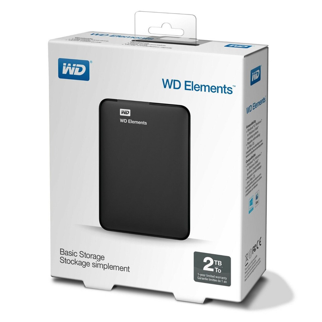 Ổ Cứng Di Động WD Elements 2TB 2.5 USB 3.0 - WDBU6Y0020BBK - Hàng chính hãng