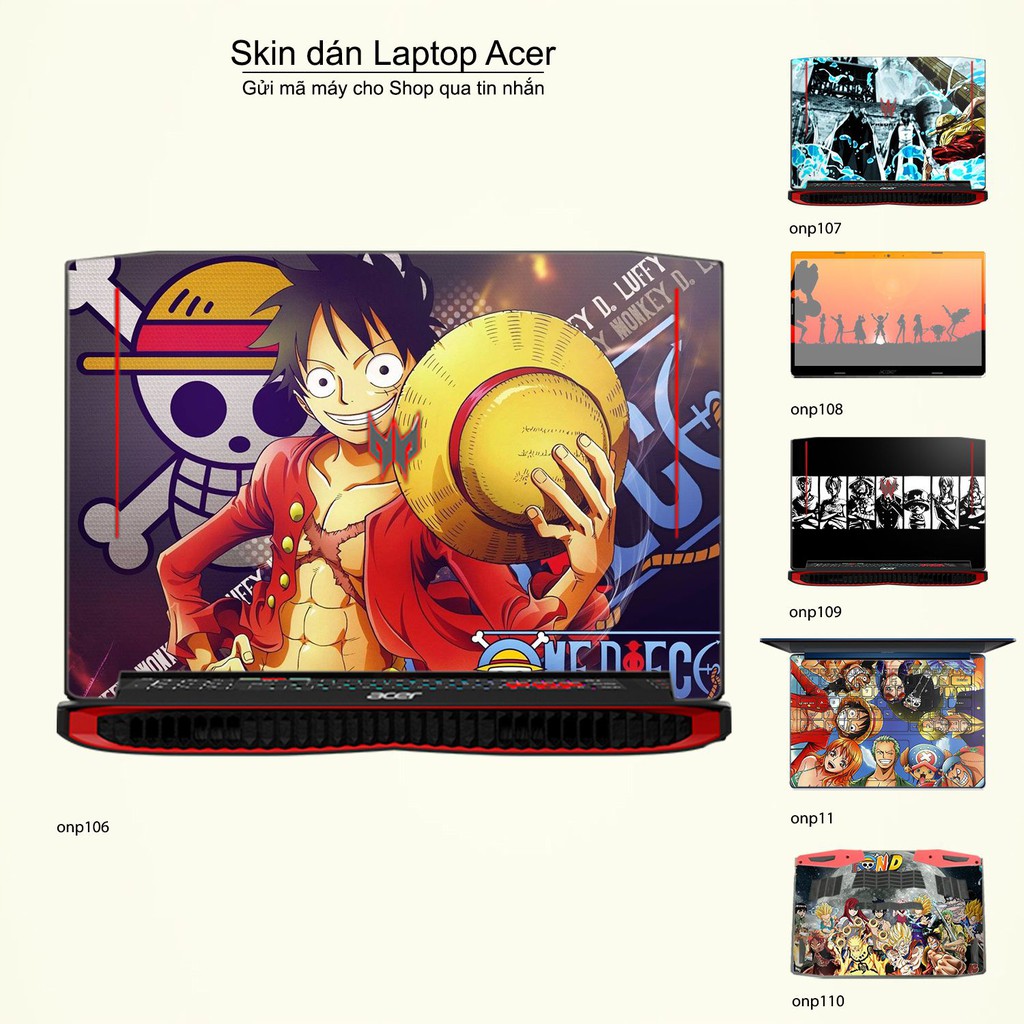 Skin dán Laptop Acer in hình One Piece nhiều mẫu 11 (inbox mã máy cho Shop)