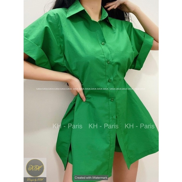 Set sơmi khuy eo về 3 màu