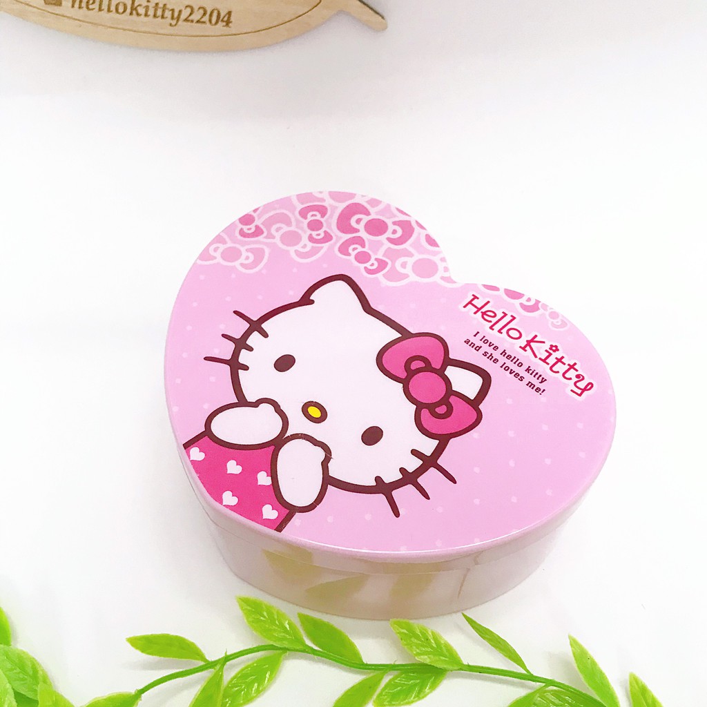 Hộp đựng đồ trang sức có gương hình trái tim dễ thương Hello Kitty☘☘