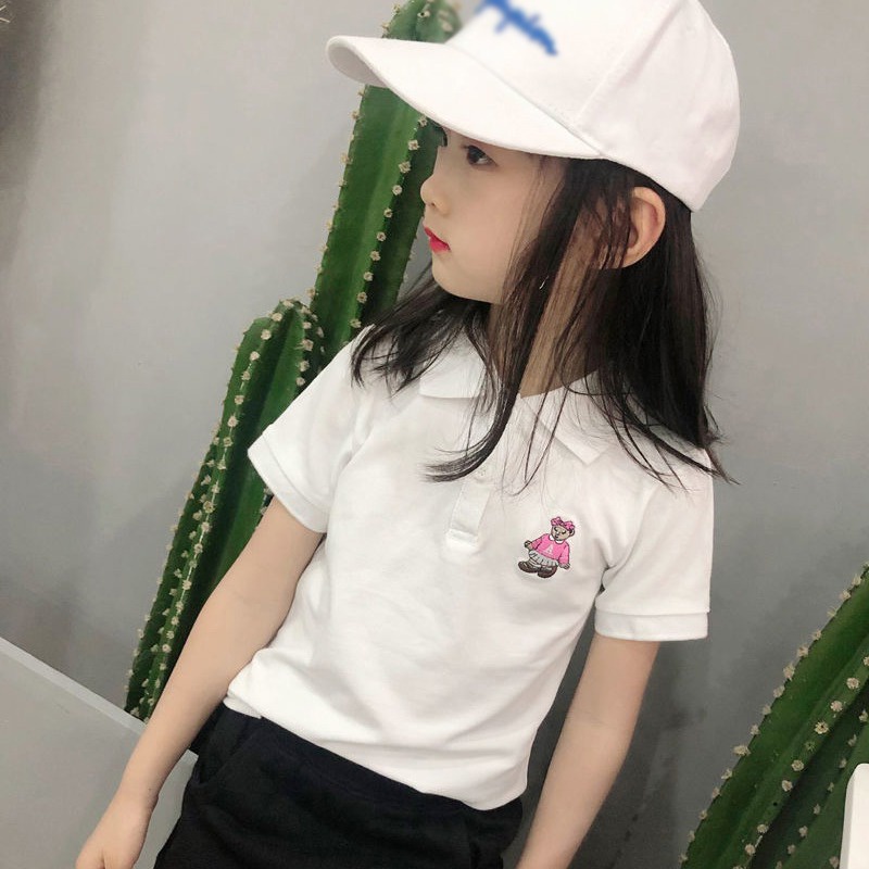Áo Thun Tay Ngắn In Hình Gấu Hoạt Hình Phong Cách Hàn Quốc Dành Cho Bé Gái Se7en
