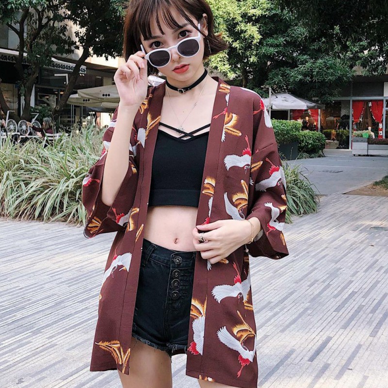 FREESHIP ĐƠN 99K_ Áo khoác mỏng kiểu kimono cá tính ấn tượng cho nữ