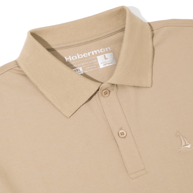 ÁO POLO THÊU LOGO CÁNH THUYỀN NÂU CAFE