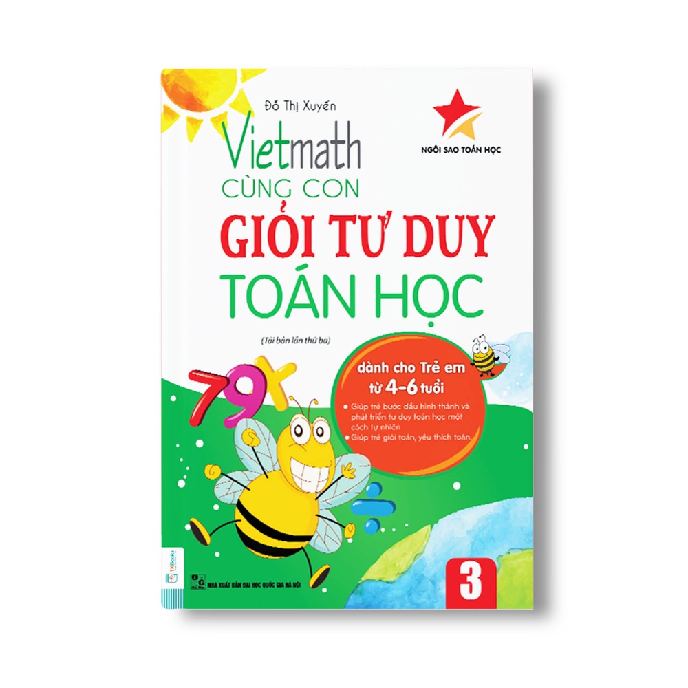 Sách Combo bộ 5 cuốn Vietmath cùng con giỏi tư duy Toán học tập 1 - 5 MCTKCB