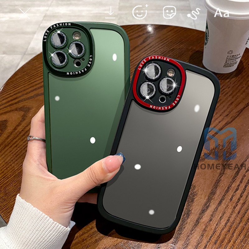 Ốp Điện Thoại Trong Suốt Phối Kim Tuyến Hình Oval Cho iPhone 11 12 13 Pro Max