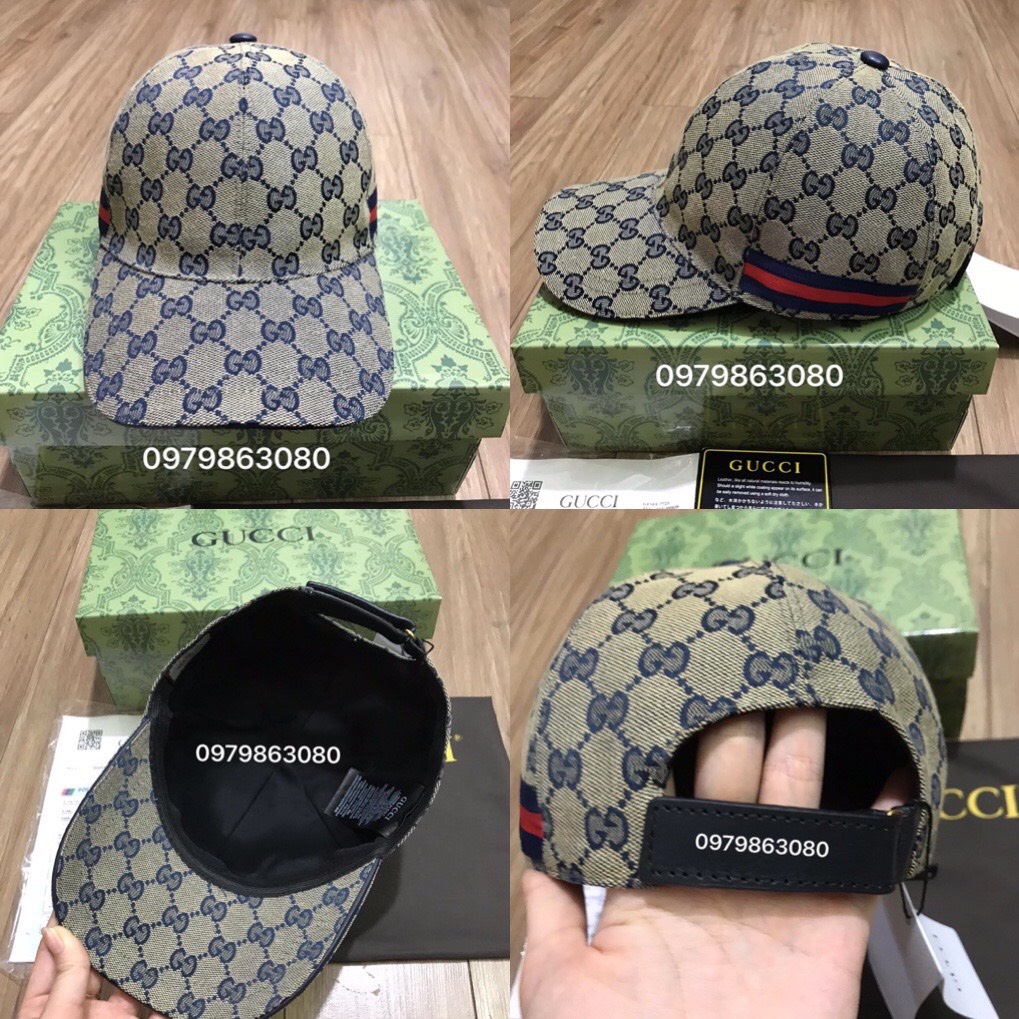 Mũ Lưỡi Trai Gucci Nam Nữ Cao Cấp,Chất Vải Cotton Mềm in Chữ GC,Hàng Full Hộp.