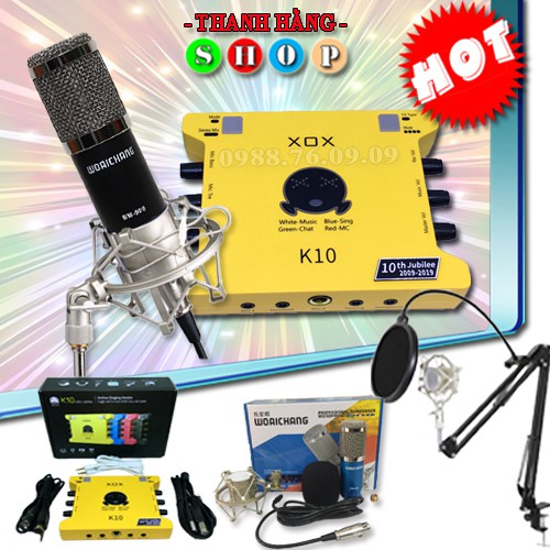 Trọn bộ mic thu âm BM900 Sound Card XOX K10 2020 phiên bản tiếng anh - combo bộ XOX K10 2020 live stream đầy đủ