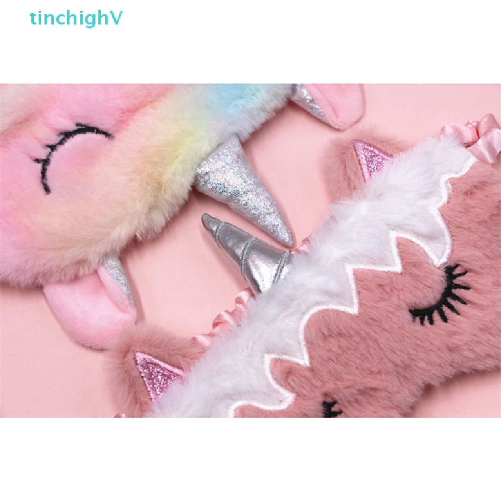 Miếng Bịt Mắt Ngủ Hình Kỳ Lân 3D Bằng Lông Nhung Dễ Thương Xinh Xắn