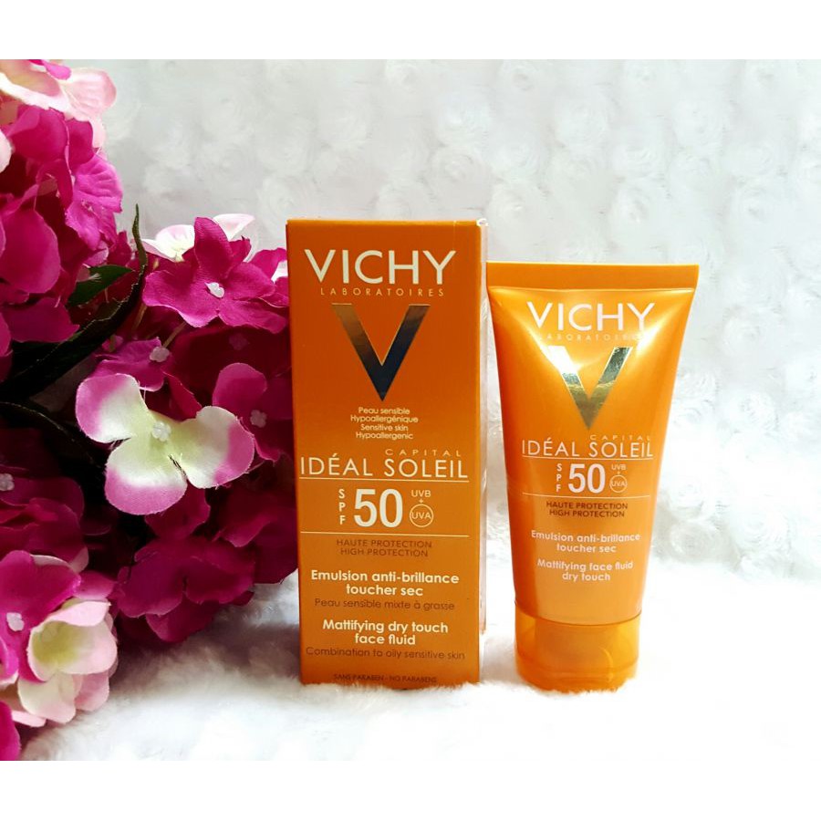 [Chính hãng] Kem chống nắng VICHY SPF 50 IDEAL SOLEIL EMULSION dành cho da dầu mụn và da thường khô giá tốt nhất 2021