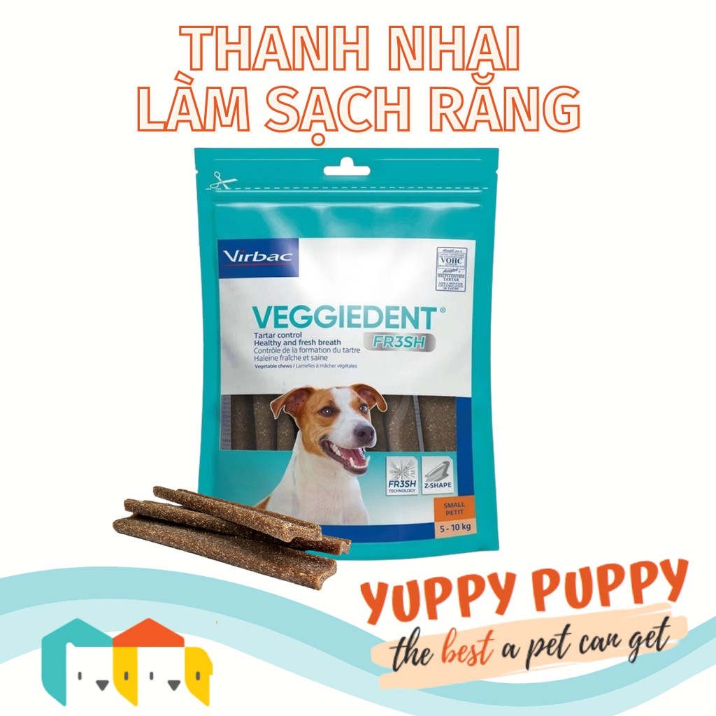 [𝐂𝐎𝐃𝐄𝟏𝟎% 𝐘𝐔𝐏𝐏𝐘𝐓𝐄𝐓] Virbac Veggiedent Thanh nhai hỗ trợ làm sạch răng, thơm miệng 240Gr cho cún 5-10kg