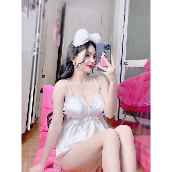 Đồ ngủ lụa Satin Sẽy, hàng có mút ngực, cực đẹp