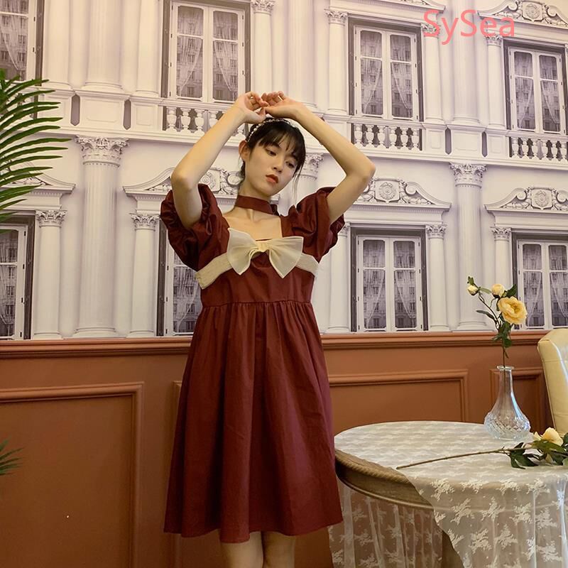 Đầm midi cổ vuông phong cách cổ điển thời trang nữ dễ thương