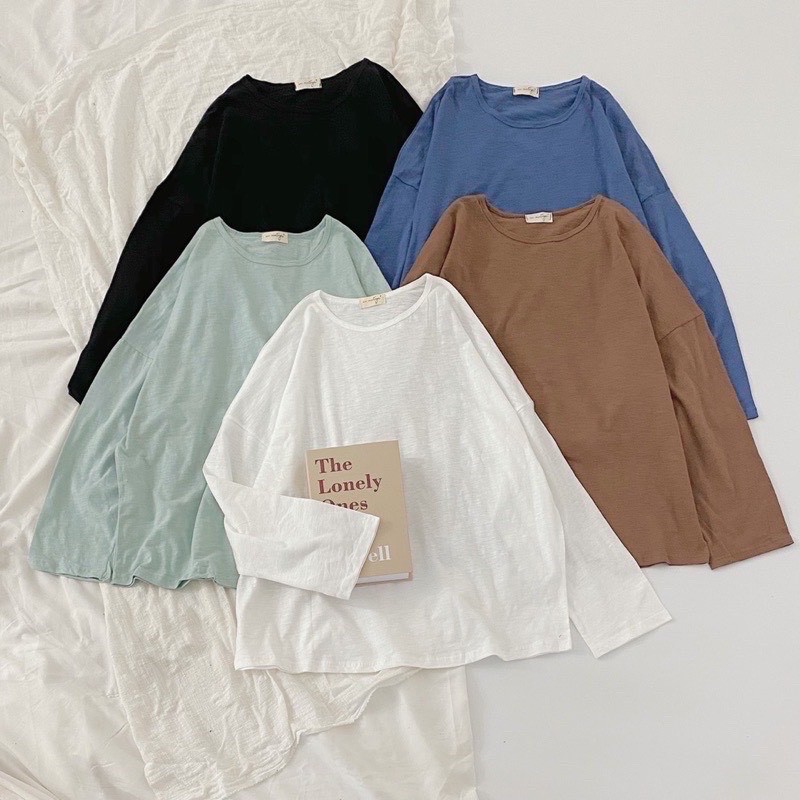 [Hàng sẵn] Áo thun trơn cổ tròn tay suông cotton xước 2MONDAY