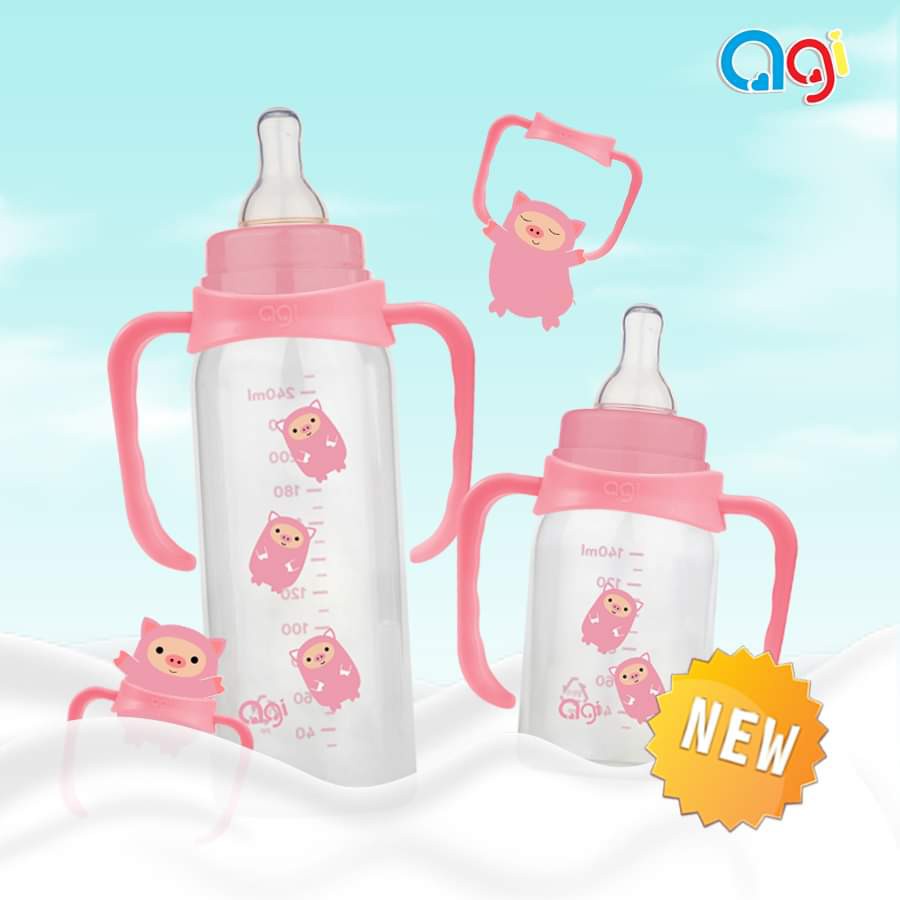 Bình Sữa Agi, Bình Sữa Cổ Hẹp Có Tay Cầm Mẫu Mới 140ml/250ml