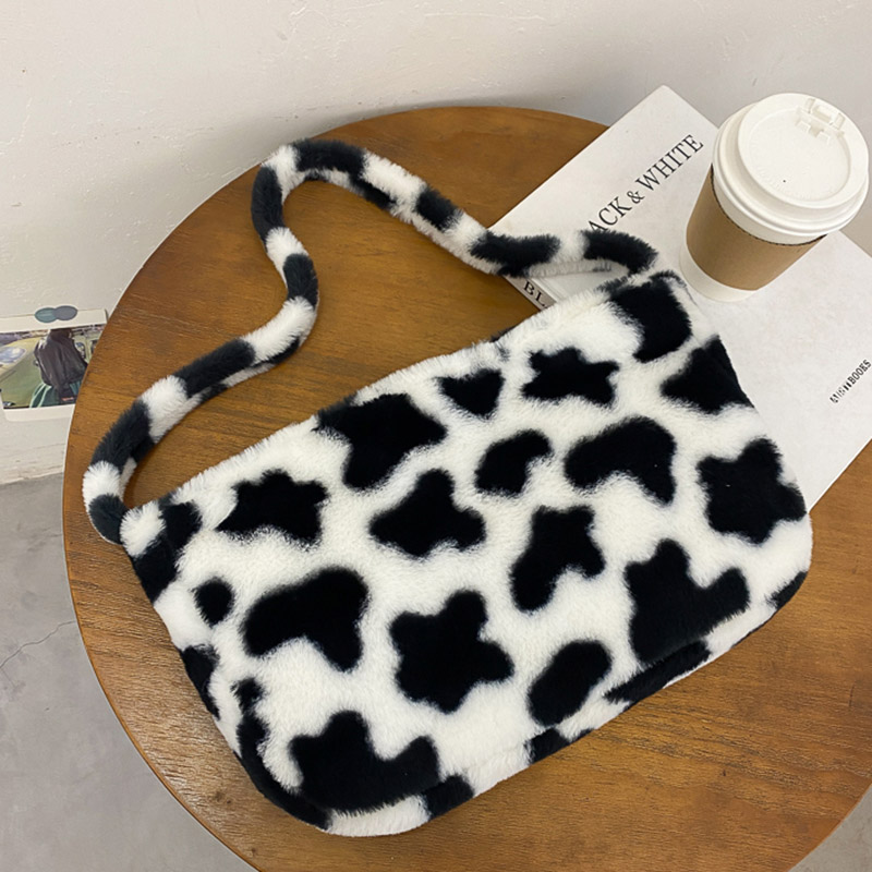 Túi xách IELGY đeo chéo vai in họa tiết bò sữa cá tính cho nữ