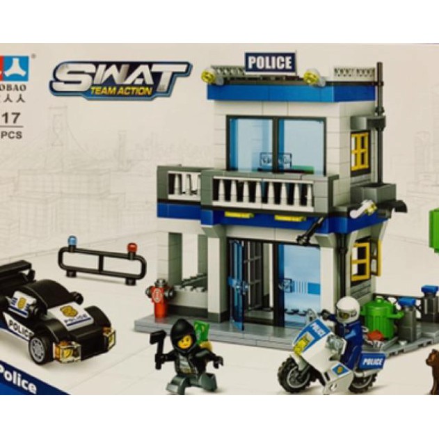 Lắp Ráp Xếp Hình LEGO City Xếp Hình Sở Cảnh Sát SWAT POLICE 382 mảnh