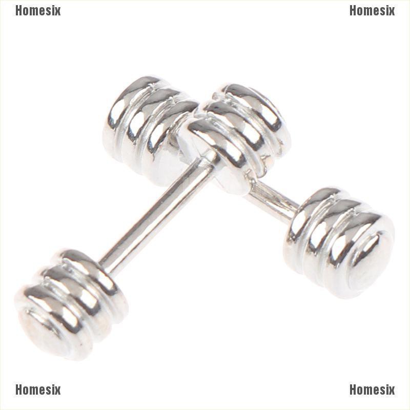 [HoMSI] 2Pcs 1/12 Dollhouse Barbell Dumbbells Fitness Weights Gym Model Toy Doll Decor SUU