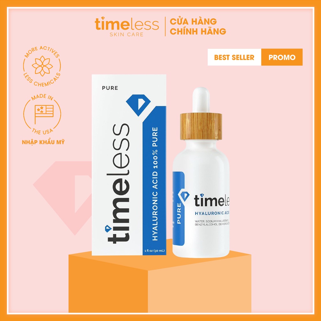 Tinh Chất Dưỡng Ẩm &amp; Cấp Nước Timeless Hyaluronic Acid Pure Serum (30ml)