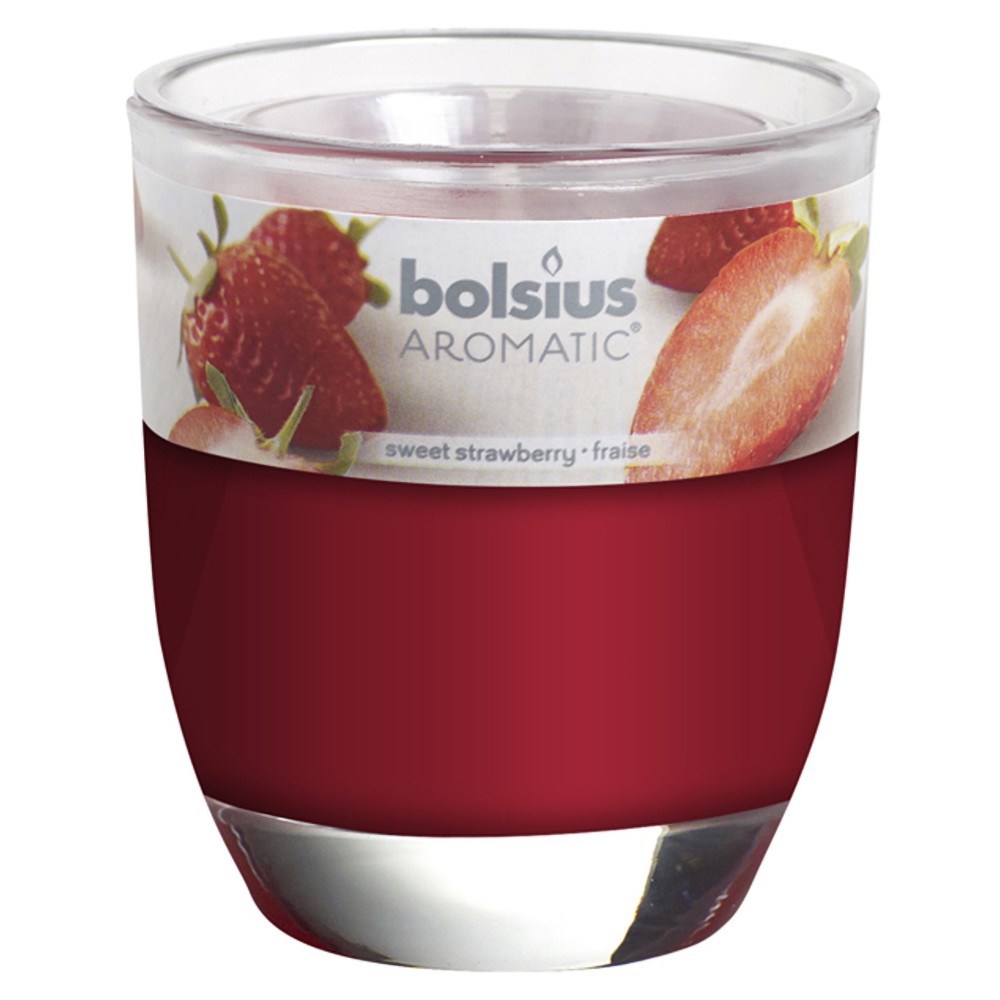 Ly nến thơm tinh dầu Bolsius Sweet Strawberry 105g QT024335 - hương dâu tây, thơm phòng, thư giãn, khử mùi, không khói