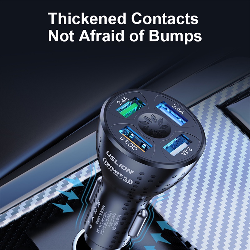 Củ sạc nhanh QC 3.0 4 cổng USB dành cho ô tô