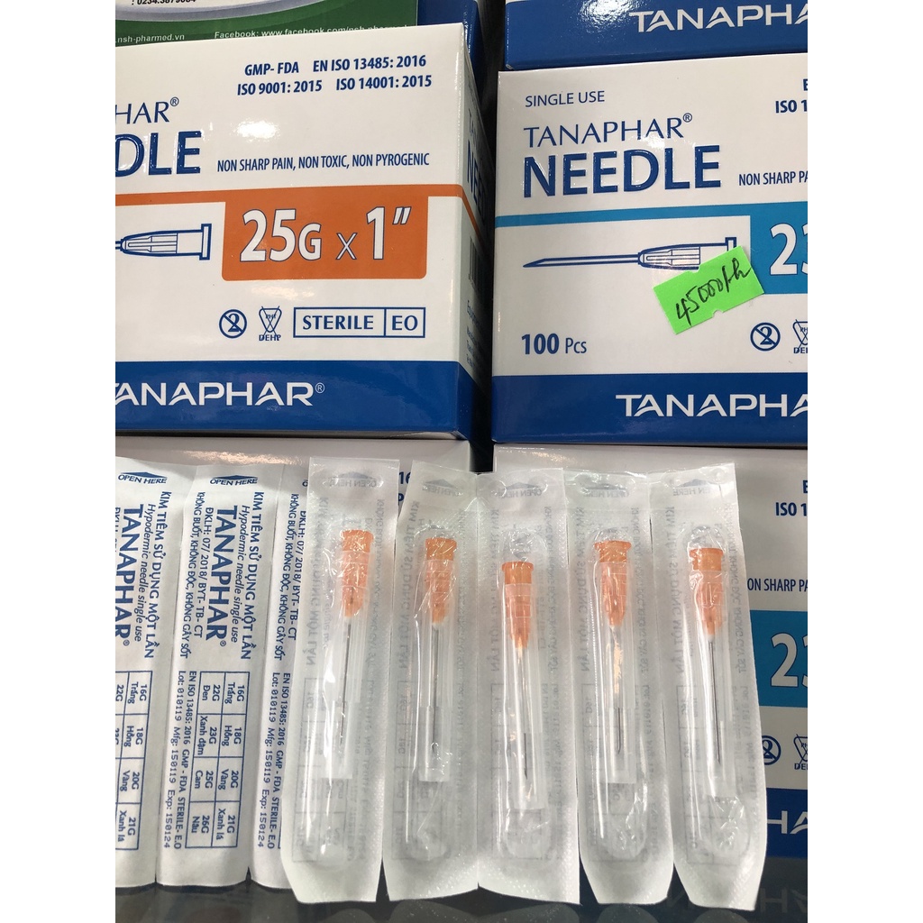 ❤  Đầu kim tiêm vô trùng 18G 20G 23G 25G 26G TANAPHAR ĐẦU KIM TIÊM SẠC LẤY THUỐC 18G 20G 23G 25G 26G TANAPHAR