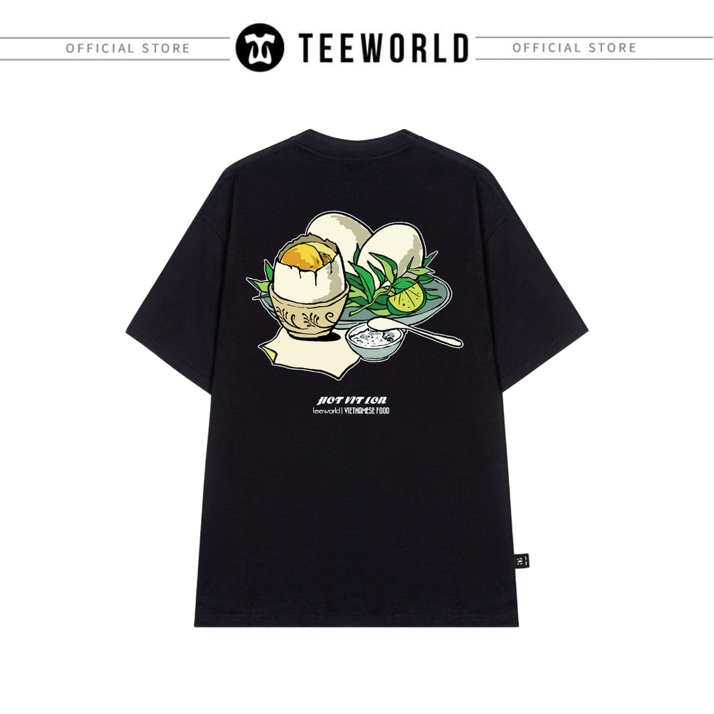 Áo thun món ăn Việt Nam - áo thun Teeworld TW x Vietnamese Food - Hột Vịt Lộn Nam Nữ Trắng Đen Form Rộng Unisex